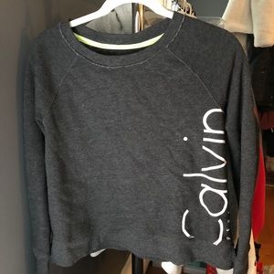 calvin klein dark grey crew neck sweatshirt